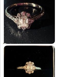 14k white gold emerald cut diamond ring